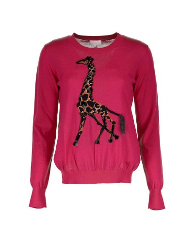 Różowy sweter z żyrafą