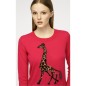 Różowy sweter z żyrafą