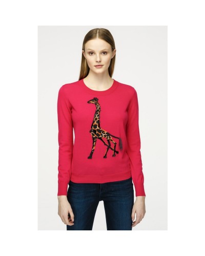 Różowy sweter z żyrafą