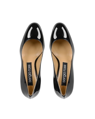 Czarne lakierowane czółenka