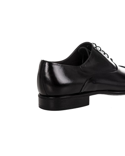 Czarne skórzane półbuty męskie