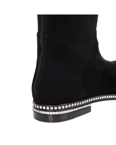 Czarne zamszowe kozaki damskie