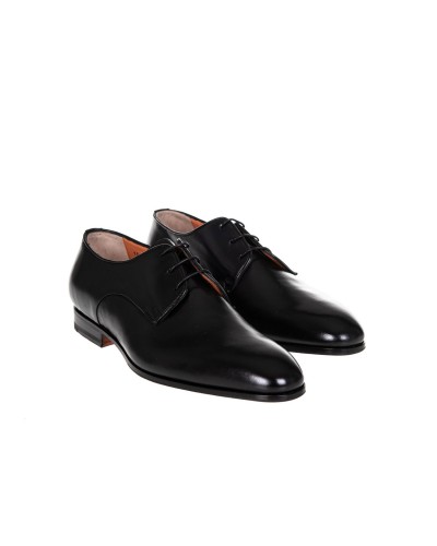 Czarne skórzane półbuty męskie