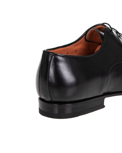 Czarne skórzane półbuty męskie