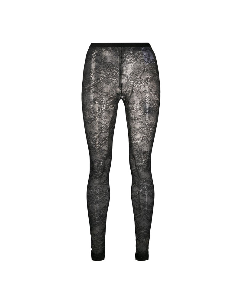 Czarne leginsy koronkowe