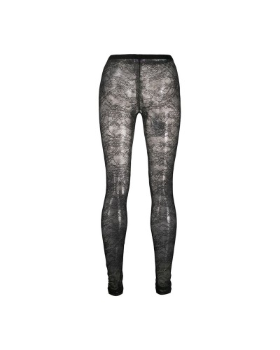 Czarne leginsy koronkowe