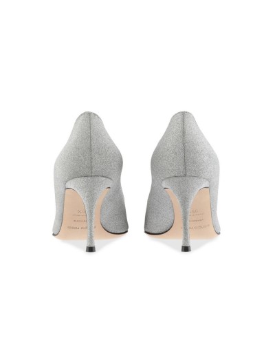 Srebrne szpilki z glitterem