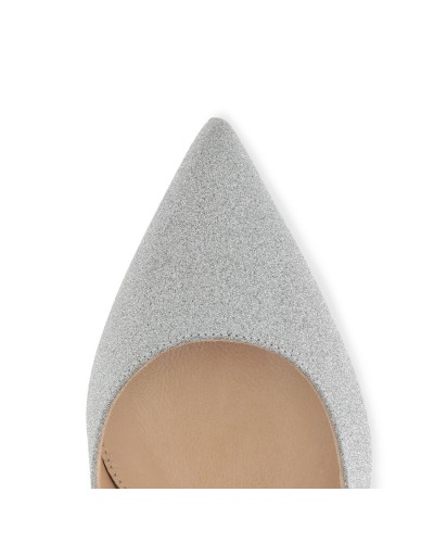 Srebrne szpilki z glitterem