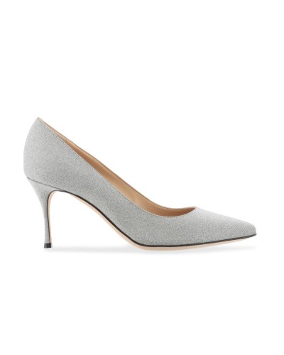 Srebrne szpilki z glitterem