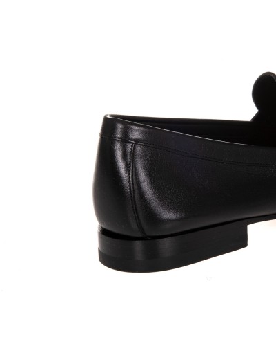 Czarne skórzane mokasyny damskie