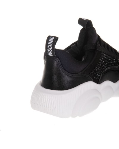 Czarne skórzane buty sportowe damskie