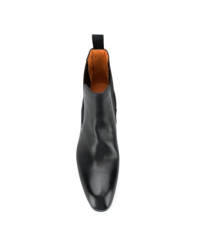 Czarne skórzane sztyblety męskie