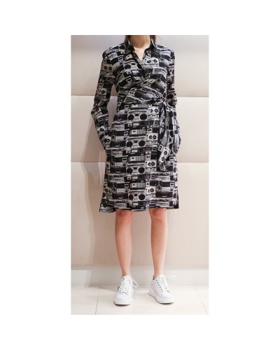 Czarno szara sukienka szmizjerka