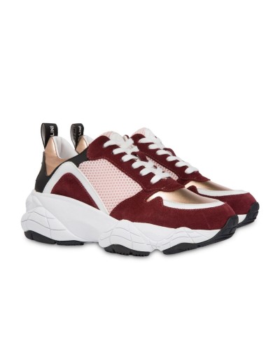 Bordowe zamszowe sneakersy