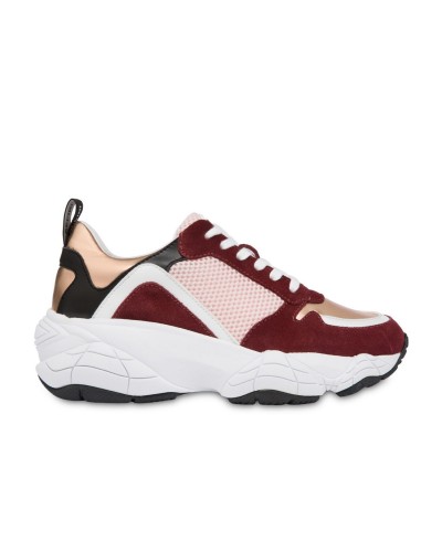 Bordowe zamszowe sneakersy