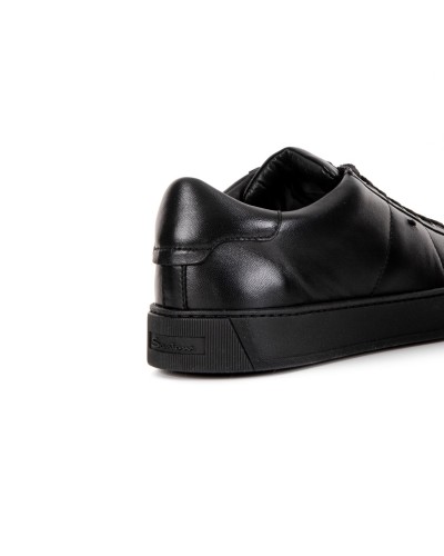 Czarne skórzane sneakersy męskie