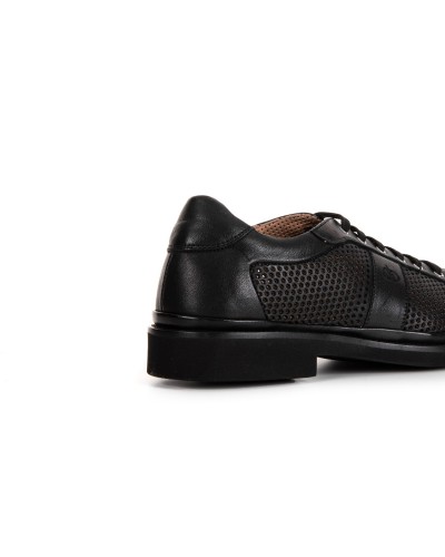 Czarne skórzane sneakersy