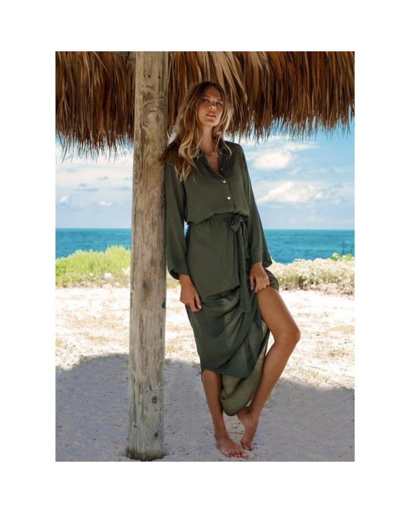 Sukienka długa khaki