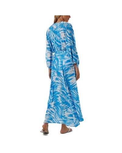 Niebiesko biała długa sukienka