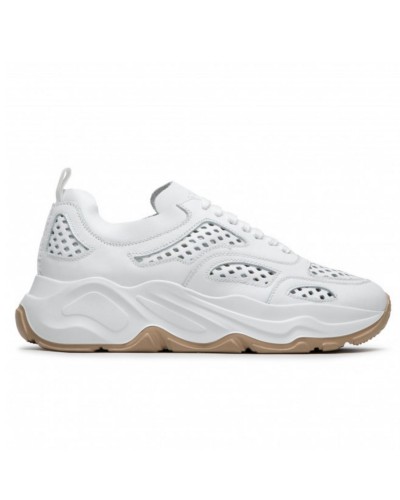 Białe skórzane sneakersy damskie