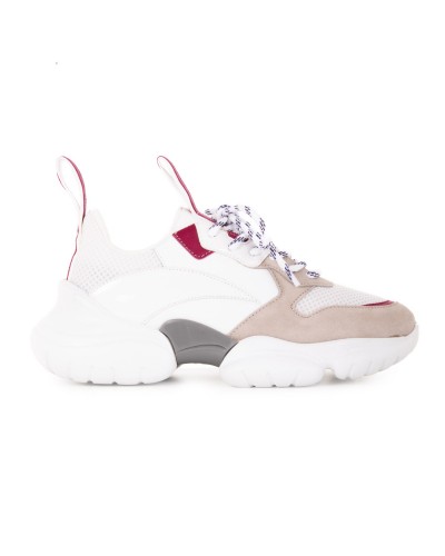 Biało beżowe zamszowe sneakersy