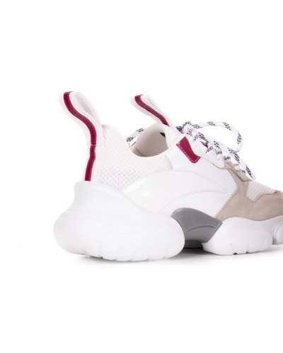 Biało beżowe zamszowe sneakersy