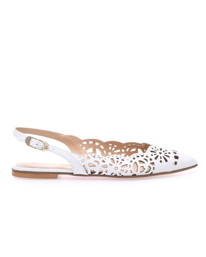 Białe skórzane sandały Białe skórzane sandały