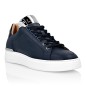Granatowe skórzane sneakersy męskie