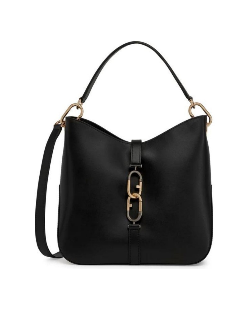 Czarna skórzana torebka