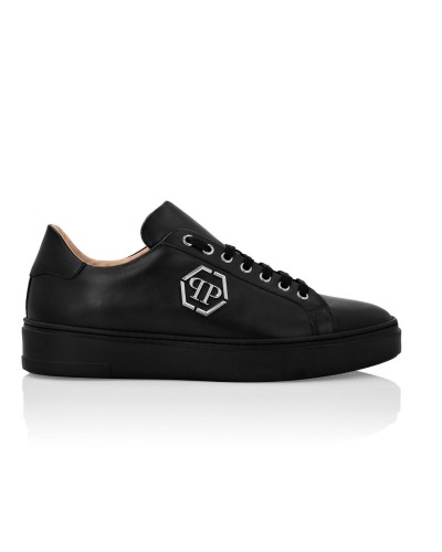 Czarne skórzane sneakersy męskie