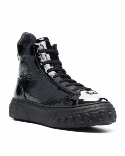 Sneakersy lakierowane czarne