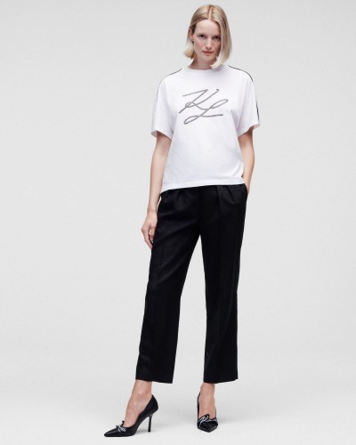Biały t-shirt z ozdobą
