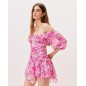 Różowa sukienka mini w print