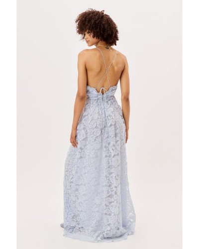 Niebieska sukienka maxi