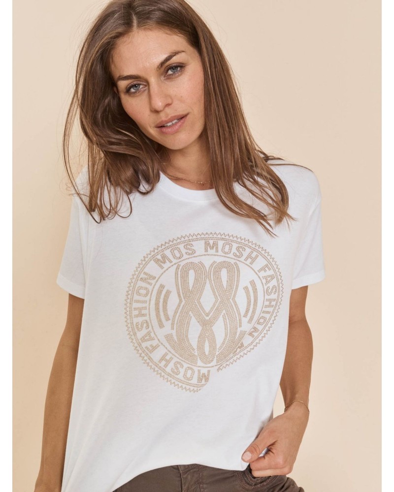 Biały t-shirt z kryształkami