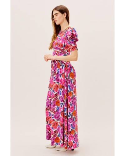 Kolorowa sukienka w print w kwiaty