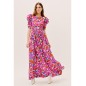 Kolorowa sukienka w print w kwiaty Kolorowa sukienka w print w kwiaty