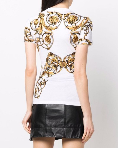 Biały t-shirt w print