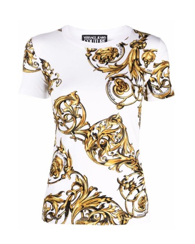 Biały t-shirt w print