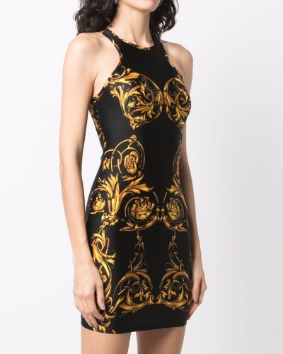Czarna sukienka mini w print