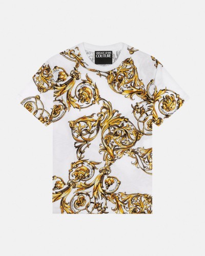 Biały t-shirt męski w print