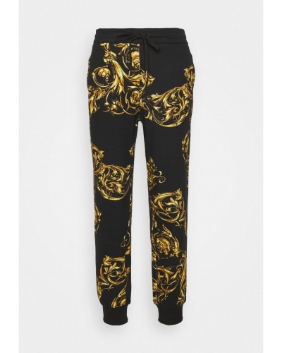 Czarne spodnie dresowe w print