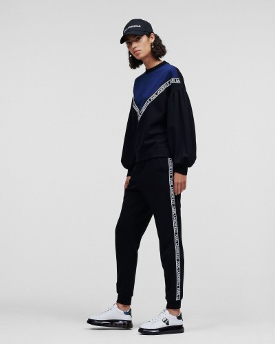 Bluza dresowa z logowaniem granatowo czarna