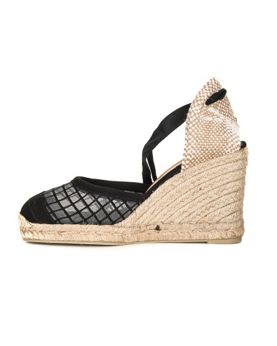 Espadryle na koturnie czarne