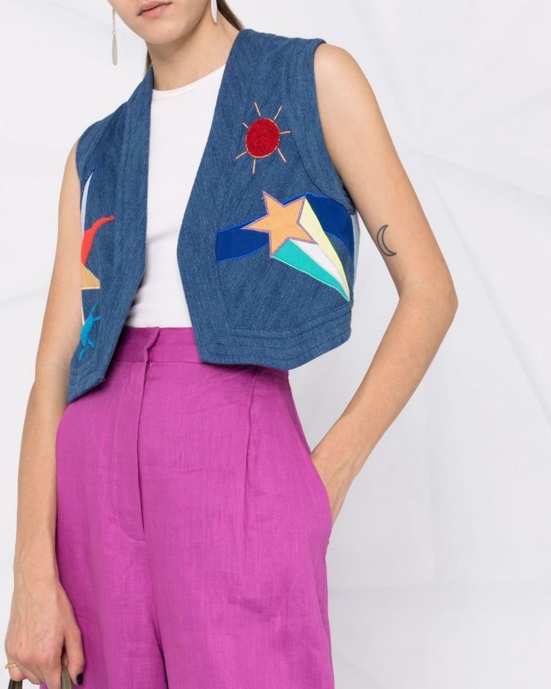 Jeansowa krótka kamizelka