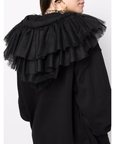 Bluza z tiulowym kapturem