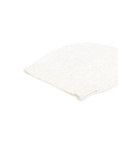 Kremowa kaszmirowa czapka zimowa