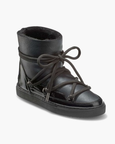 Skórzane śniegowce Gloss Sneaker Czarne