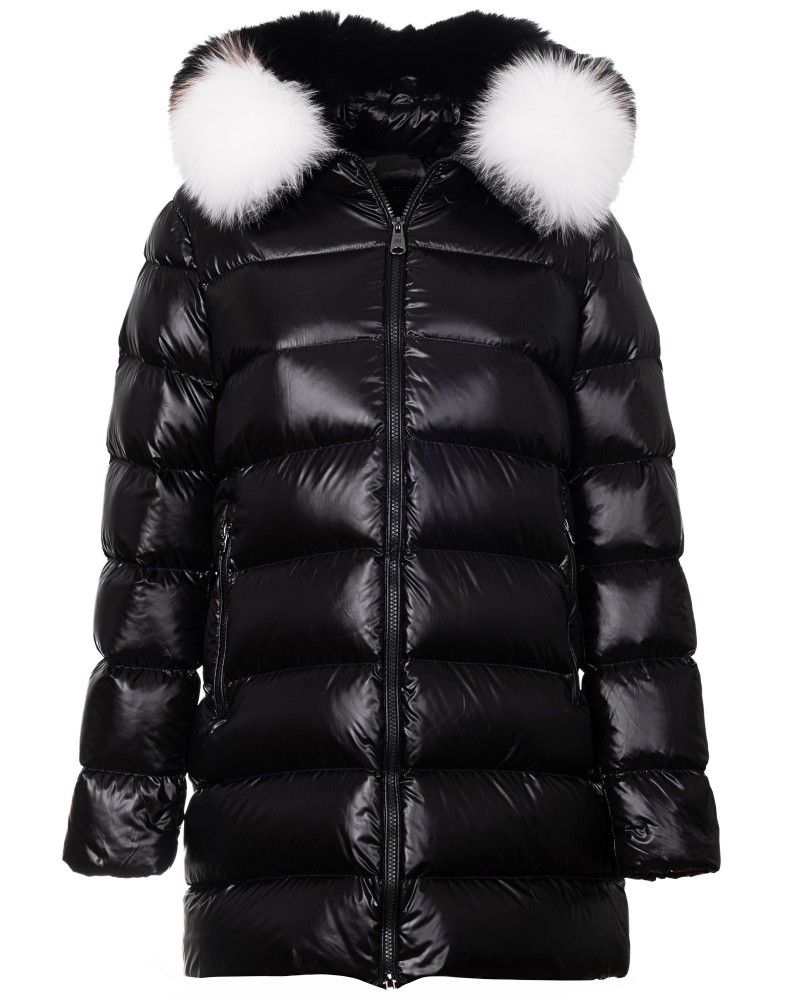 Kurtka puchowa czarna oversize