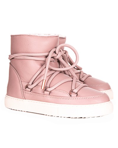 Skórzane śniegowce Nappa Sneaker różowe